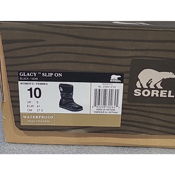 Sorel Boots Women’s Glacy Short Pull On Winter Boot  Leather Waterproof 10 - Picture 3 of 5